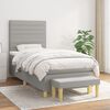 vidaXL Cama box spring con colch&oacute;n tela gris claro 100x200 cm