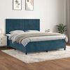 vidaXL Cama box spring con colch&oacute;n terciopelo azul oscuro 180x200 cm