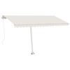 vidaXL Toldo manual retr&aacute;ctil con luz LED crema 450x350 cm