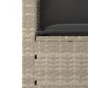 vidaXL Set de sofá de jardín 3 pzas y cojines ratán sintético gris