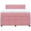 vidaXL Cama box spring con colch&oacute;n terciopelo rosa 160x200 cm