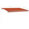 vidaXL Toldo autom&aacute;tico LED sensor de viento naranja marr&oacute;n 400x300 cm