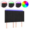 vidaXL Cabecero con LED de terciopelo negro 147x16x118/128 cm
