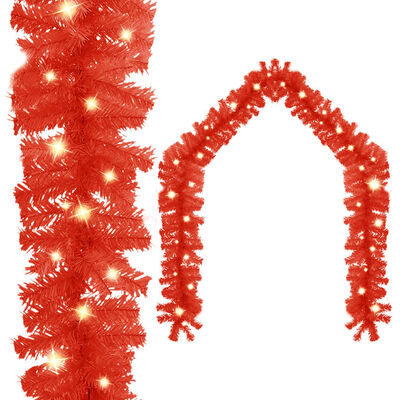 vidaXL Guirnalda de Navidad con luces LED rojo 5 m