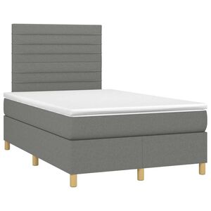 vidaXL Cama box spring con colch&oacute;n tela gris oscuro 120x190 cm