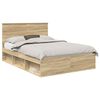 vidaXL Estructura de cama con caj&oacute;n Liso Roble Sonoma 150 x 200 cm