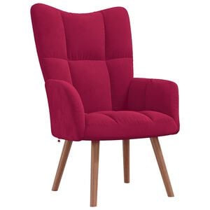 vidaXL Sillón de relax de terciopelo rojo vino tinto