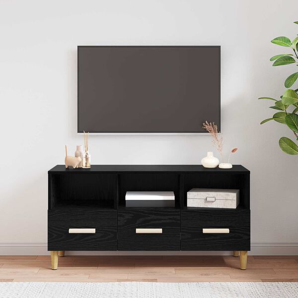 vidaXL Mueble de TV Roble Negro 102 x 36 x 50 cm Madera de ingenier&iacute;a