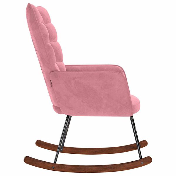 vidaXL Silla mecedora de terciopelo rosa