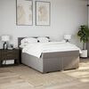 vidaXL Cama box spring con colch&oacute;n tela gris taupe 140x200 cm