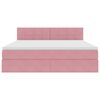 vidaXL Cama con almacenamiento Rosa 180 x 200 cm Terciopelo