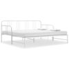 vidaXL Sof&aacute; cama extra&iacute;ble sin colch&oacute;n metal blanco 90x200cm
