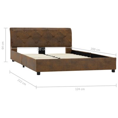 vidaXL Estructura de cama de piel de ante artificial marrón 120x200 cm