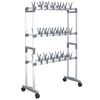 vidaXL Zapatero con ruedas plateado 66x27x100 cm