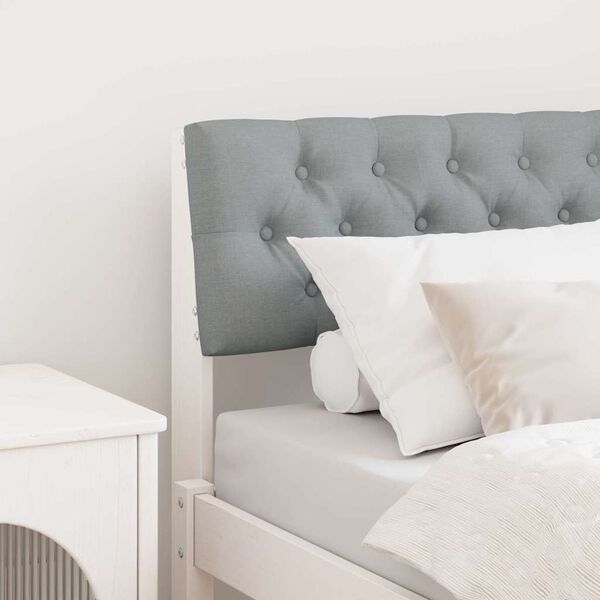 vidaXL Cabecero tapizado Gris Claro 80 cm Madera de pino macizo