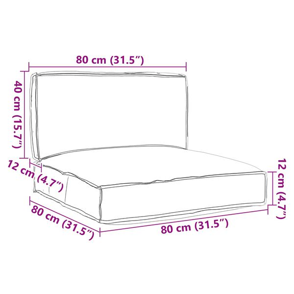 vidaXL Juego de cojines de paleta 2 pcs Crema Tela Oxford