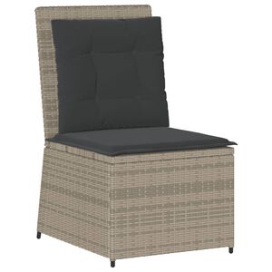 vidaXL Sill&oacute;n reclinable de jard&iacute;n con cojines rat&aacute;n sint&eacute;tico gris
