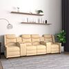 vidaXL Sillón de masaje reclinable 4 plazas con portavasos crema