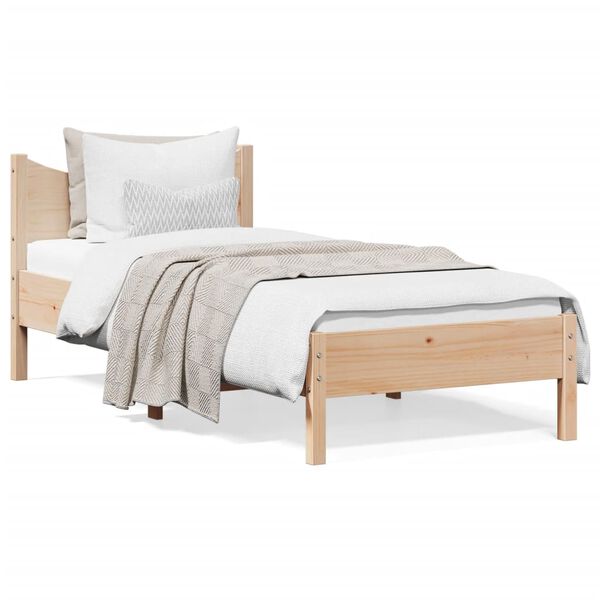 vidaXL Estructura de cama sin colch&oacute;n madera maciza de pino 90x190 cm