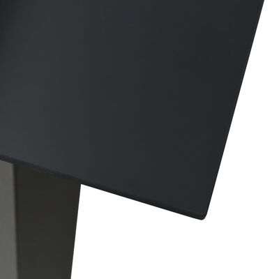 vidaXL Mesa de comedor de jardín acero y vidrio negra 150x80x74 cm