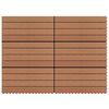vidaXL Tile de Decking 6 pcs Marr&oacute;n 60 x 30 cm WPC