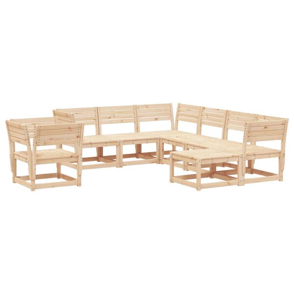vidaXL Juego de muebles de jard&iacute;n 8 piezas madera maciza de pino