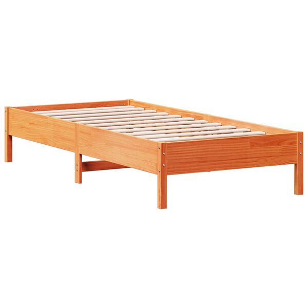 vidaXL Estructura de cama sin colch&oacute;n madera de pino marr&oacute;n 90x200 cm