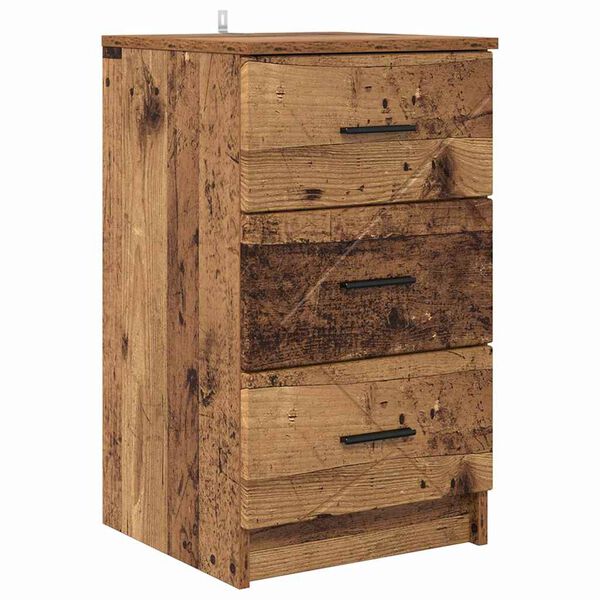 vidaXL Armario de Noche con caj&oacute;n Madera vieja 38 x 38 x 66 cm