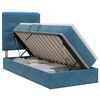 vidaXL Cama de almacenamiento LED con colch&oacute;n Azul Oscuro 90 x 200 cm