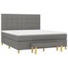 vidaXL Cama box spring con colch&oacute;n tela gris oscuro 160x200 cm