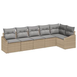 vidaXL Conjunto de sof&aacute;s de jard&iacute;n 6 uds. Beige y Gris Claro