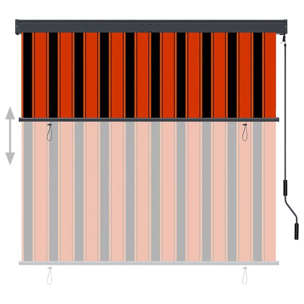 vidaXL Estor enrollable de exterior naranja y marr&oacute;n 160x250 cm