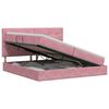 vidaXL Cama con almacenamiento y colch&oacute;n Rosa 200 x 200 cm Terciopelo