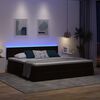 vidaXL Cama con almacenamiento y LED Negro 200 x 200 cm Terciopelo