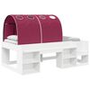 vidaXL Cama con t&uacute;nel 3 pcs Blanco y Rojo Madera de ingenier&iacute;a