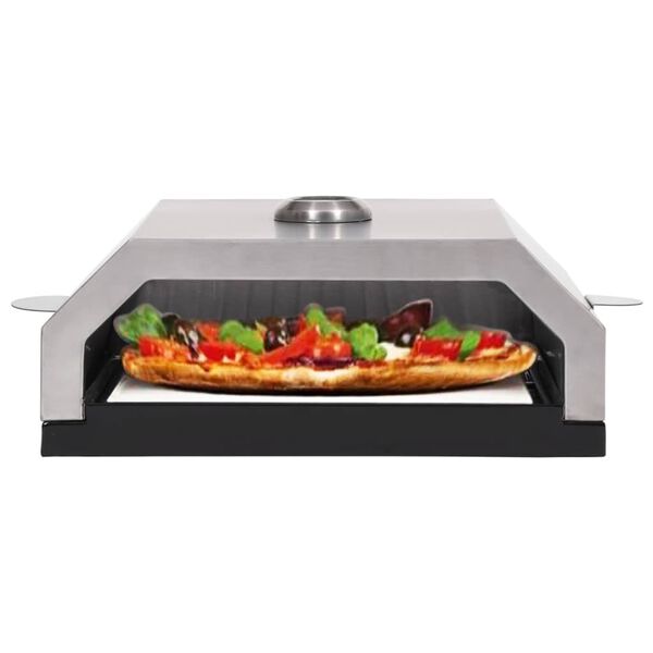 vidaXL Horno de pizza con piedra de cer&aacute;mica para barbacoa carb&oacute;n gas