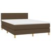 vidaXL Cama box spring con colch&oacute;n tela marr&oacute;n oscuro 140x190 cm