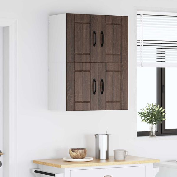 vidaXL Gabinetes de pared de cocina 2 pcs Roble Marr&oacute;n 60 x 31 x 40 cm