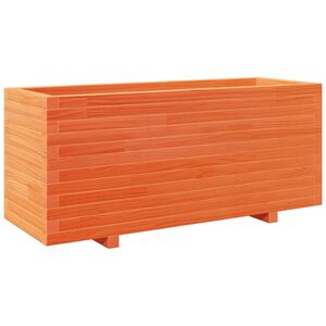 vidaXL Jardinera madera maciza de pino marr&oacute;n cera 110x40x49,5 cm