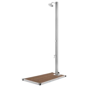 vidaXL Ducha de jard&iacute;n con base marr&oacute;n 220 cm acero inoxidable