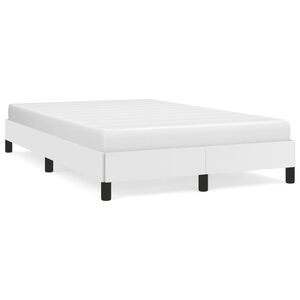 vidaXL Estructura de cama sin colch&oacute;n cuero sint&eacute;tico blanco 120x190cm