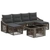 vidaXL Conjunto de sof&aacute;s de jard&iacute;n 7 uds. Gris y Gris Oscuro