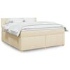 vidaXL Cama box spring con colch&oacute;n tela color crema 180x200 cm