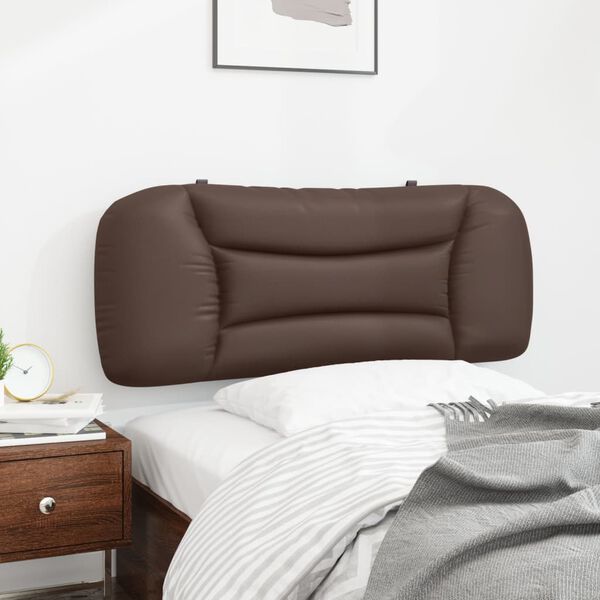 vidaXL Cabecero de cama acolchado Hvar cuero sintético marrón 100 cm