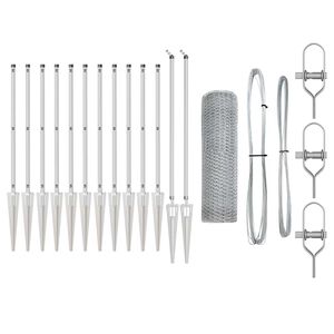 vidaXL Poste de Valla Plateado