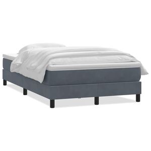 vidaXL Cama box spring con colch&oacute;n terciopelo gris oscuro 120x220 cm