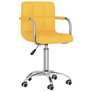 vidaXL Silla de comedor giratoria de tela amarilla mostaza
