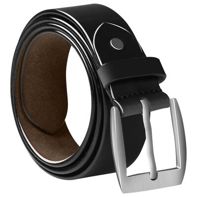 vidaXL Cinturón de cuero negro de hombre para traje 125 cm