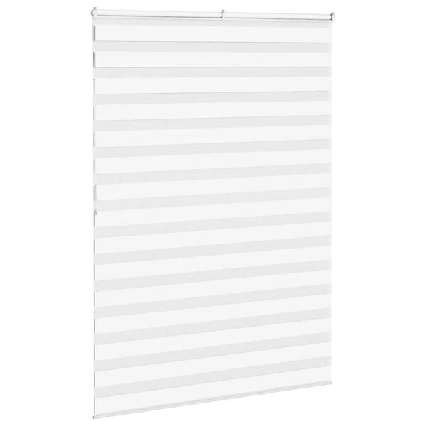 vidaXL Estor cebra blanco 165x200 cm tejido ancho 160,9 cm poli&eacute;ster