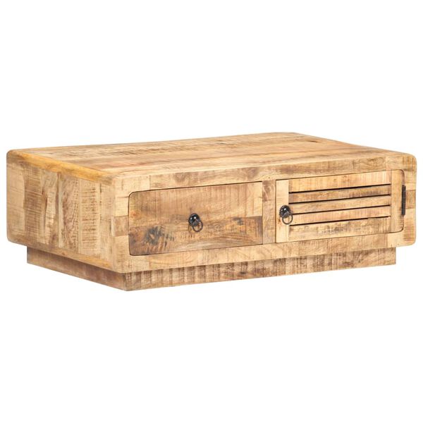 vidaXL Mesa de centro madera de mango rugosa 90x60x29 cm